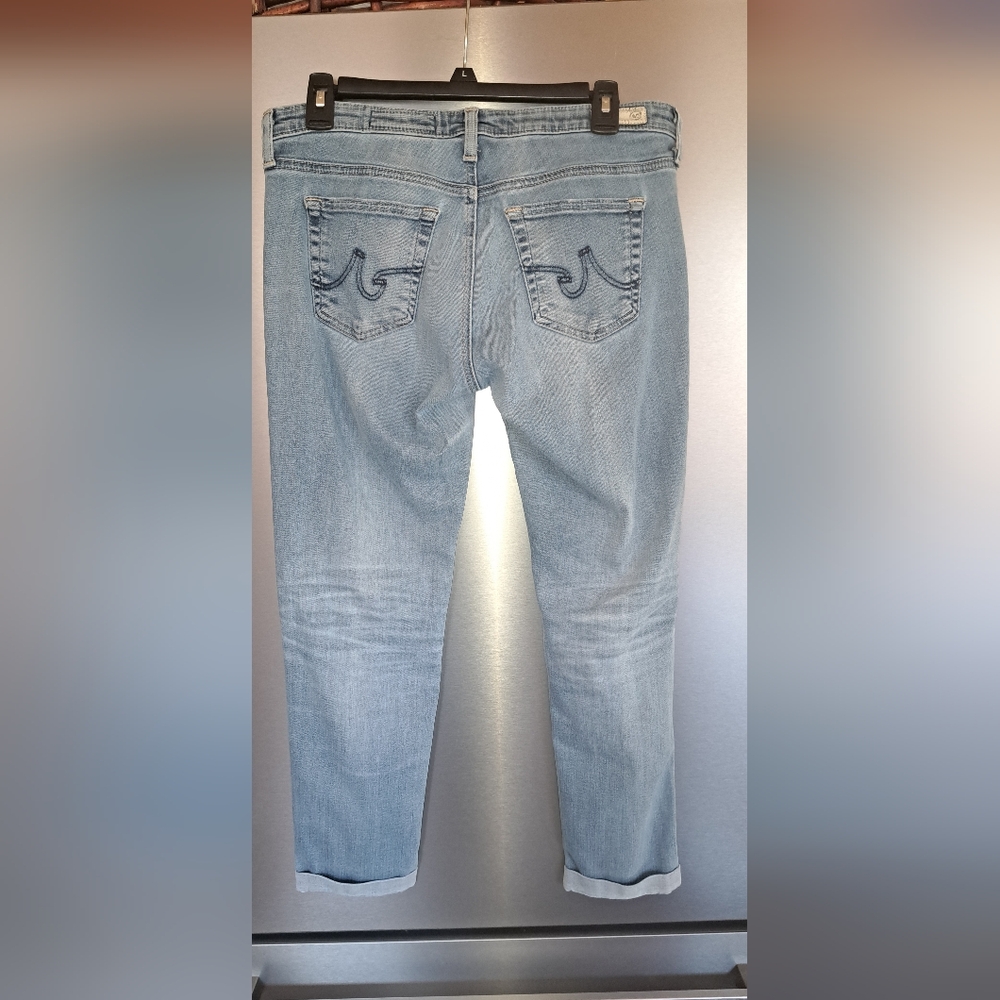 AG Adriano Goldschmied Stilt Roll Up Cigarette Jeans 29 Low Rise Distressed